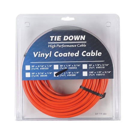 Tie Down Engineering Tie Down Engineering Vinyl Coated Galvanized Steel 1/8 in. D X 50 ft. L Aircraft Cable 50200